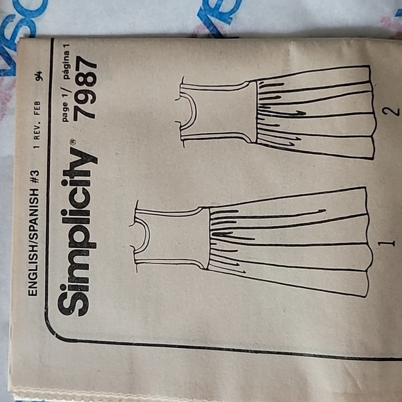 Simplicity Misses Jumper 2 Lengths Sewing Pattern 7987 Sz 8-20 Vintage 1… - Picture 7 of 8